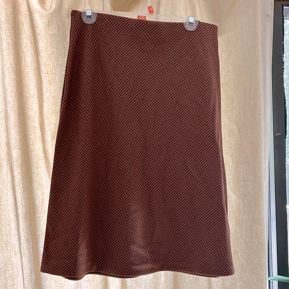 Brown check print a-line skirt - Picture 2 of 4